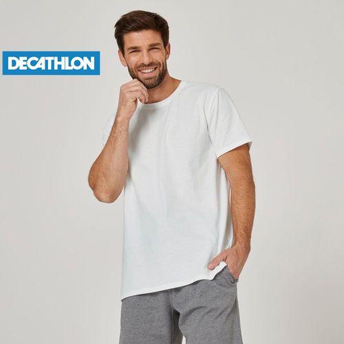 Domyos T-shirt 100% Coton Fitness Sportee Blanc
