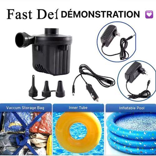 Pompe à air électrique Portable pour Matelas gonflable Canapé Flotteurs de piscine Remplissage rapide avec 3 buses