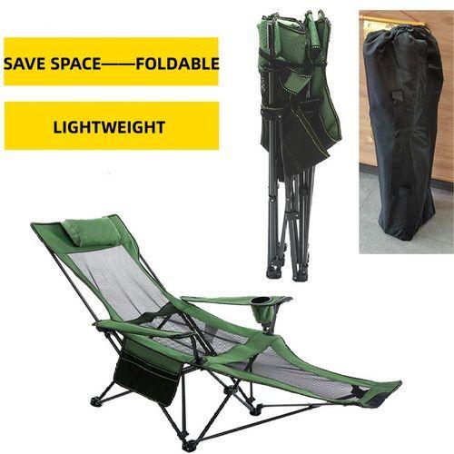 Outdoor camping folding chairs, fishing stools, beach lounge chairs - green