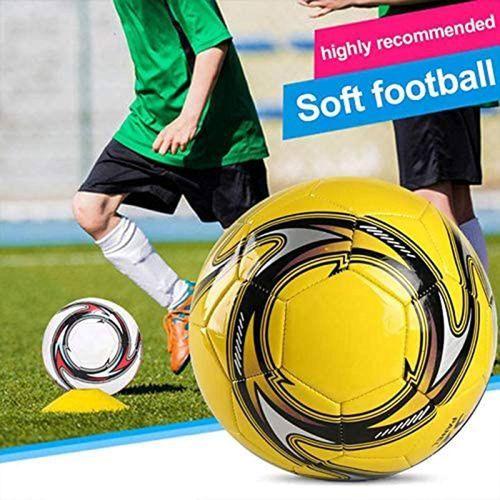 Ballon De Football Professionnel En Cuir, Ballon De Compétition Antidérapant - Taille 5 - Jaune