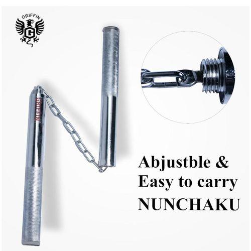 Nunchaku transformable en barre en acier inoxydable indestructible et très maniable pour autodéfense combat arts martiaux