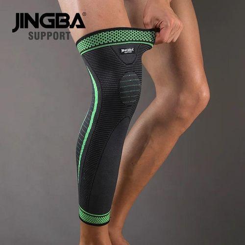 JINGBA Genouillère de compression protège genoux long / aolikes bandage pour le sport/vélo/pansement de protection - Noir / Vert promo