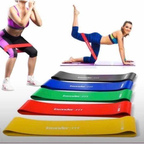 Other Pack De 5 Élastiques de musculation fitness Multicolore Noir Rouge Jaune Bleu Vert