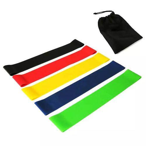 5 X Bandes de Résistance Élastique Latex pour Salle de Gym, Yoga, Pilâtes, Kinésithérapie, Rééducation