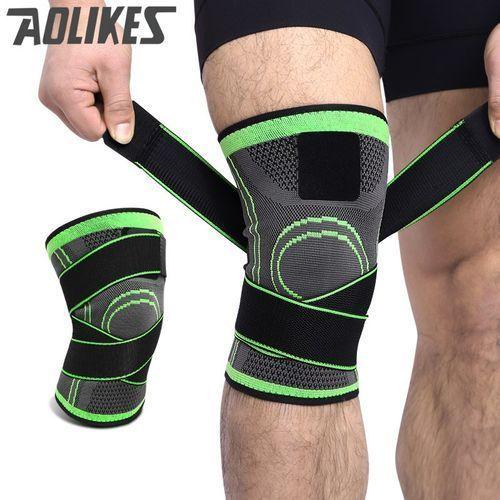 Aolikes Genouillère protège genoux / bandage pour le sport/vélo/pansement de protection - Noir \ Vert promo