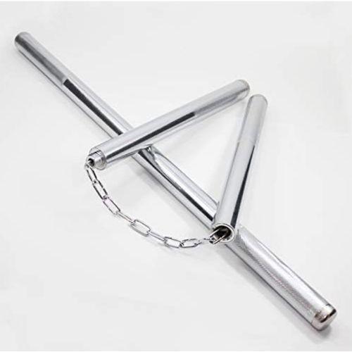 Nunchaku transformable en barre en acier inoxydable indestructible et très maniable pour autodéfense combat arts martiaux
