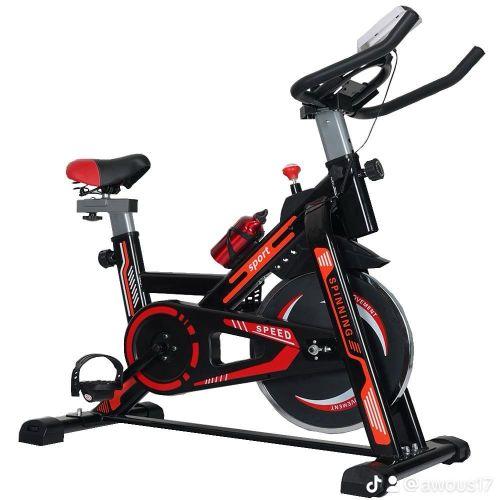 Vélo d'exercice intérieur - Rouge - Noir