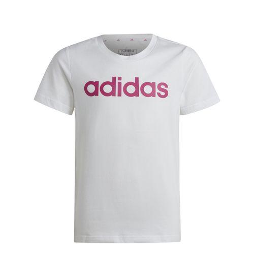 Adidas t-shirt slim fit en coton à logo linéaire pour filles