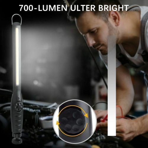 Lampe De Poche Portable COB LED Lampe De Travail Mécanique USB Rechargeable - Noir