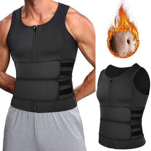 Gukbis Men's Compression Sauna Vest, Waist Belts, Back Support Tank Top