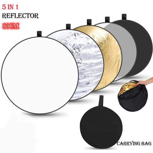 Réflecteur Rond Pliable Portatif De Photographie De 80CM 5 Dans 1,Diffuseur De Fond De Photographie