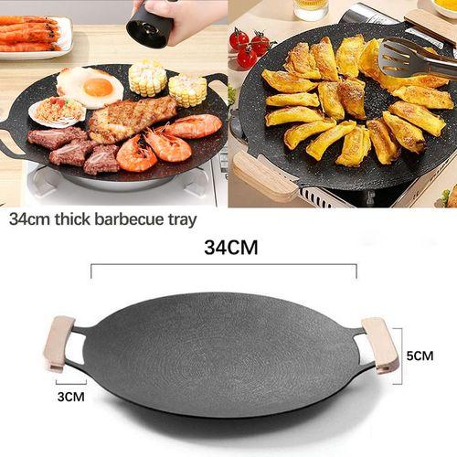 Poêle à Barbecue Antiadhésive épaisse De 34cm/cuisinière à Induction Pour Cuisinière à Gaz à Usage Universel