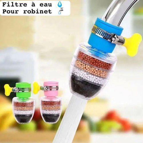 Mini Filtre à eau de Robinet Rond à Charbon Actif, à 5 Couches Home, Eau Purifiée