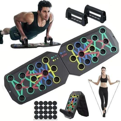 VIC Ensemble de planches de poussée multifonctions portables avec poignées Équipement de fitness pliable pour l'entraînement de la poitrine, de l'abdomen, des bras et du dos