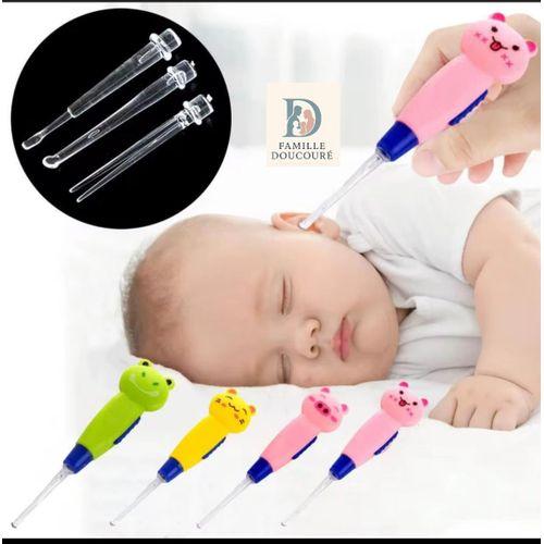 Nettoyant pour les oreilles pour bébé, lampe de poche LED, curette pour enlever la cire d'oreille, outils de nettoyage~bébé et adulte