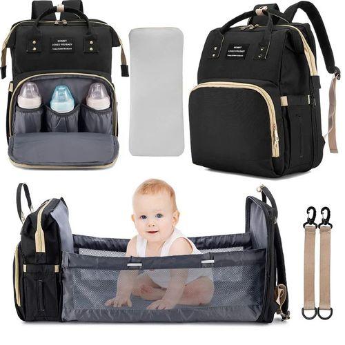 Lit bébé pliable avec coussin à langer Sac à dos Interface USB Sacs pour bébés