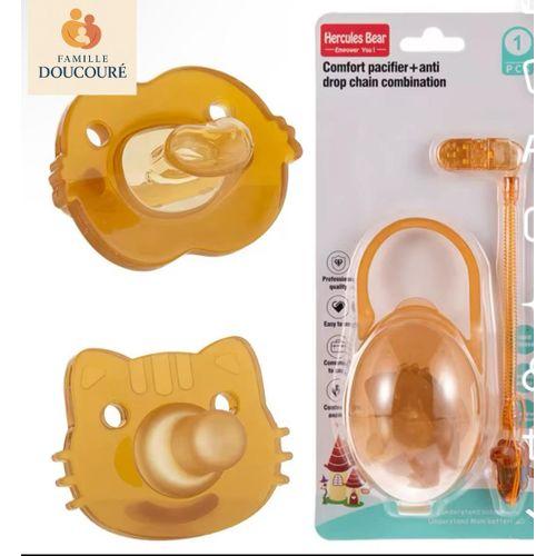 tétine personnalisée en silicone sans BPA, matériau nano argenté, en boîte PP + chaîne anti-chute