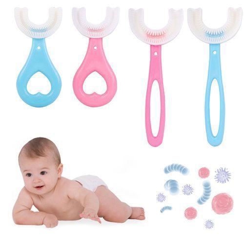 Lot de 2x Kit De Brosse À Dents Pour Enfants +2 à 12 Ans - Rose/Bleu