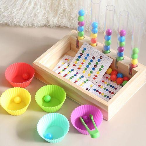 Tube à Essai à Clipser Pour La Cognition Des Couleurs Des Enfants, Jouet éducatif, Perles à Clipser