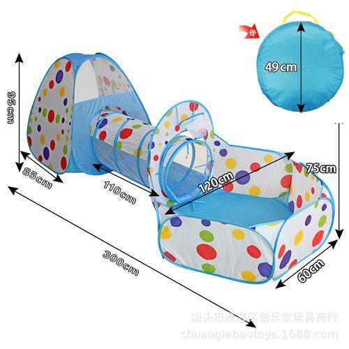 Tente De Jeu Pop-up 3 En 1 Pour Enfants Avec Tunnel Rampant Et Panier De Basket Pour S'amuser En Intérieur/extérieur