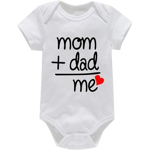 Combinaison courtes manches Blanc Coton 100%- Mom+Dad