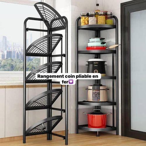 Meuble de rangement en fer - Pliable - 5 niveaux - Dimensions 156x51 cm