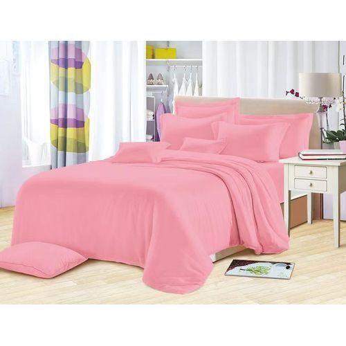 Drap Lit double de couleur Rose et 2 taies d'oreiller 100% coton