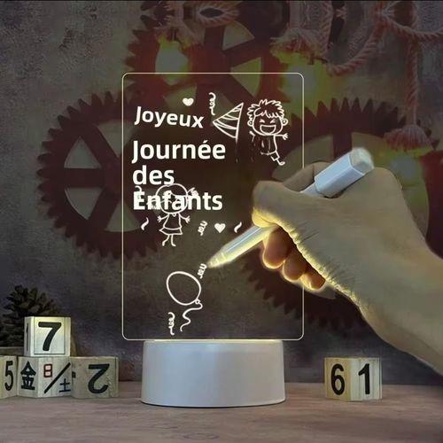 3D Tableau de note avec veilleuse et stylo personnalisant