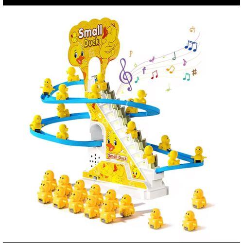 Jeu De Canards Grimpeurs D'Escaliers, Piste à Fentes, Jouet avec Lumières LED Clignotantes et Musique pour Enfants