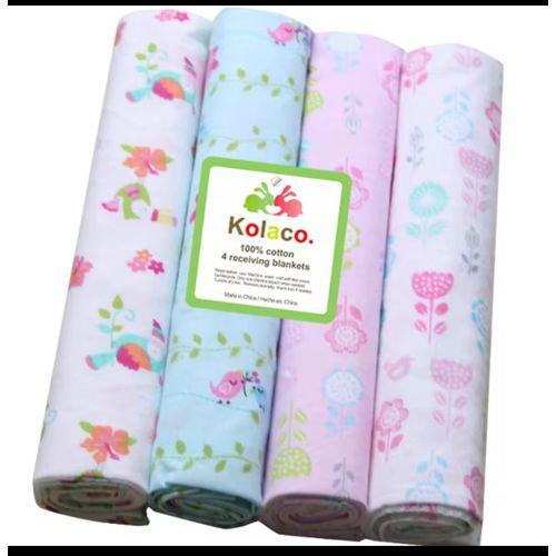 Lot de 4 langes bébé en coton - Doux, Respirants et Polyvalents~102*76cm