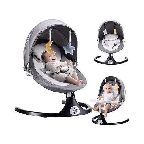 Balancelle Bébé Électrique pour Bébé 0-6 Mois avec Minuterie, Télécommande, Musique.