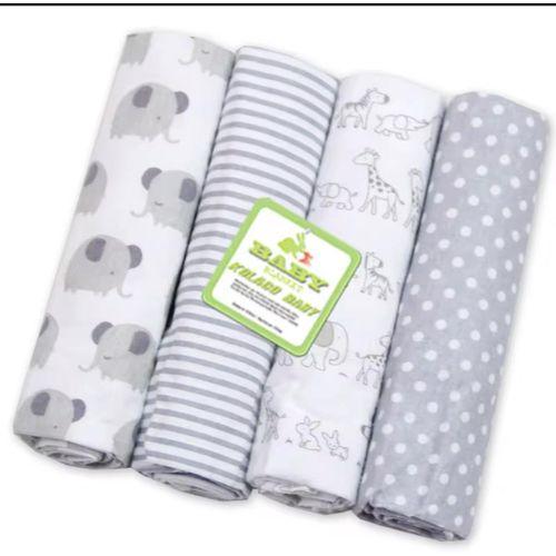 Lot de 4 langes bébé en coton - Doux, Respirants et Polyvalents~102*76cm