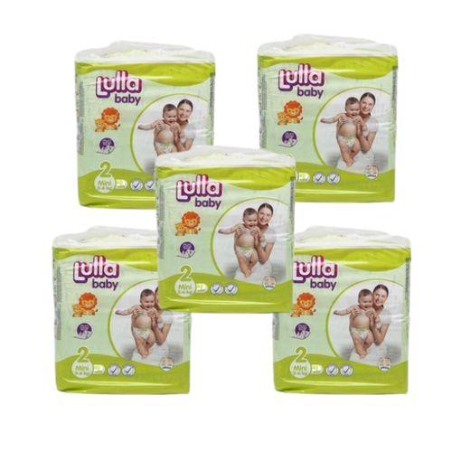 Lulla Baby 5 Paquets de 40 Pieces de Couche ECO Mini - Taille 2 (3-6Kg) pour bébés de 3 à 6 mois