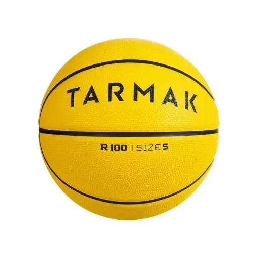 TARMAK Ballon de basket R100 de taille 5 jaune jusqu'a 10 ans pour débuter. by decathlon