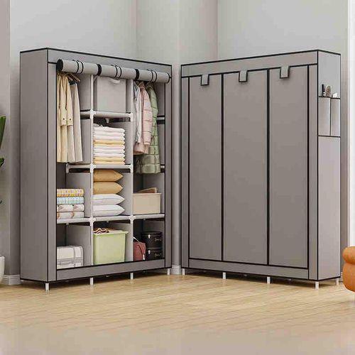 Armoire de Rangement Portable en Tissu avec Structure Métallique – Dimensions 130x45x175 cm