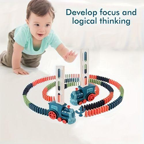 Coffret De Train électrique Domino Avec Effets Sonores Réalistes Et Rails Faciles à Assembler