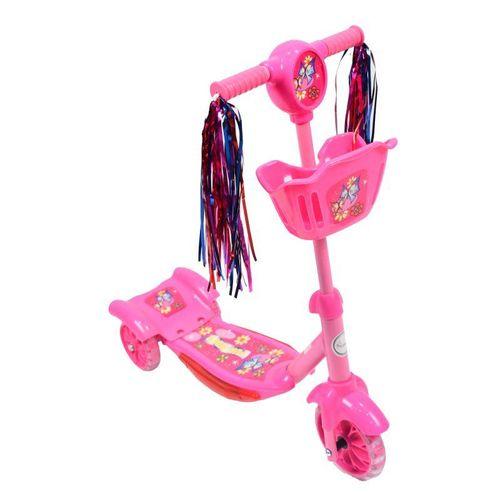 Trotinette- Scooter Rose à hauteur réglable 3 roues pour enfants de 3 A 8 ans