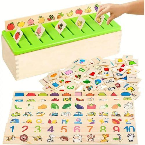 Jouets de tri Montessori en bois, jeux de boîte d'activités éducatives d'apprentissage précoce