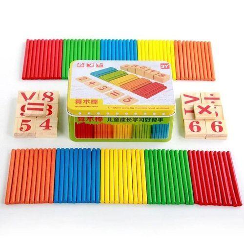 Jouet Mathématique En Bois Pour Bébé, Bâtons De Comptage, éducation Précoce, Jouet Montessori En Bois, Puzzle, Jeu De Calcul, Jouets Mathématiques Sensoriels Avec Boîte En Fer