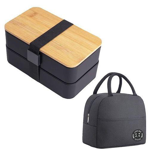 Boîte à lunch isolée à double couche avec compartiment portable 1200ml