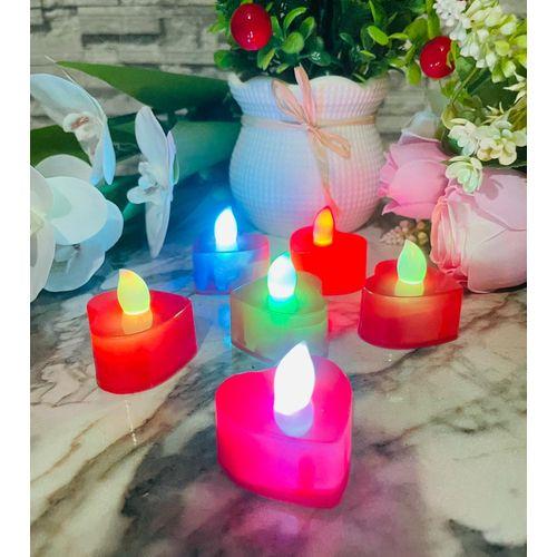 Lot de 6 bougies led rouge pour deco saint Valentin