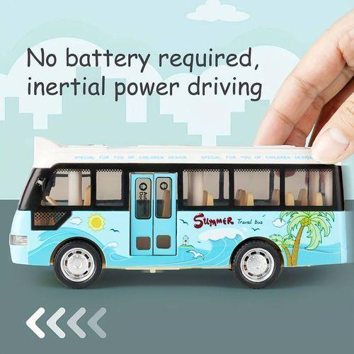 Bus scolaire pour enfants, bus de ville, modèle de voiture jouet, son lumineux, musique bleue