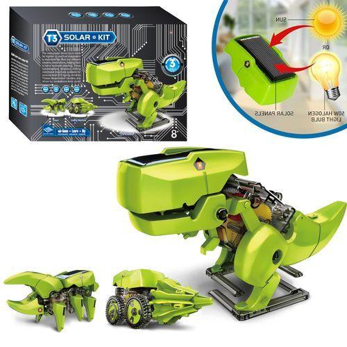 Voiture Jouet Solaire Dinosaure Assemblé éducatif 3-en-1 - Verte