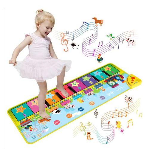 Tapis de piano, de jeu pour clavier de sol musicale, jouets pour bébé, pour enfants, 130 x 43 cm