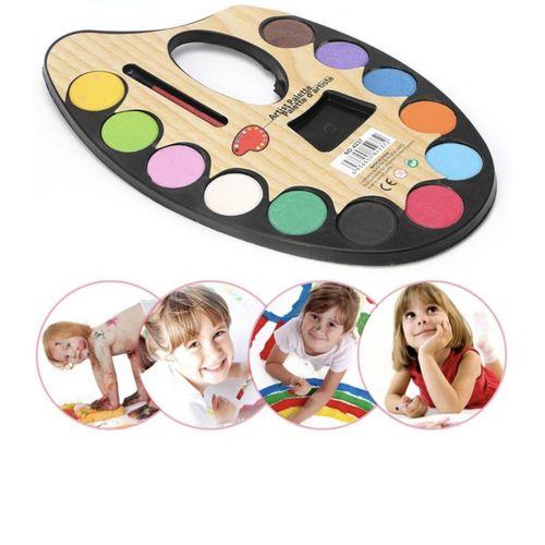 Palette de peinture aquarelle pour enfants 12 couleurs