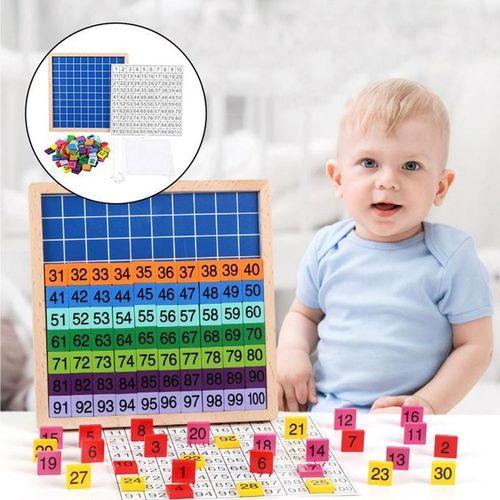 Jouets d'apprentissage des mathématiques Montessori, planche de comptage 1-100