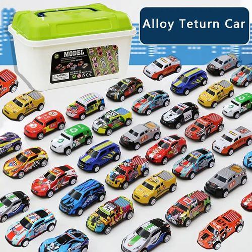 Ensemble de 30 mini voitures jouets avec un seau de rangement.