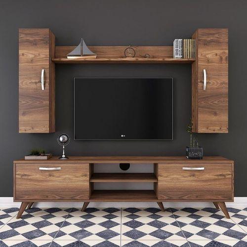 Table Tv - Meuble TV moderne avec portes et tiroirs de rangement compartimentée pour le salon , couloir et chambre - Console Tv - Meuble Tv