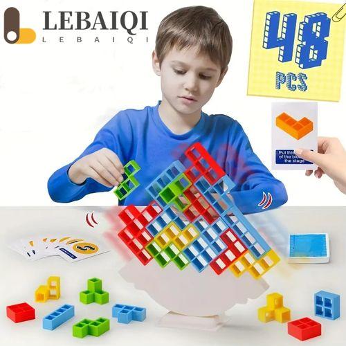 Jeu de société amusant à blocs empilables équilibrés de 48 pièces pour la famille
