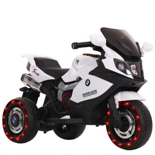 Moto Électrique Blanc pour Enfants de 3 à 10 Ans Jouet Électrique avec Chargeur de batterie Lumières Musique Meilleurs Cadeaux pour les Enfants
